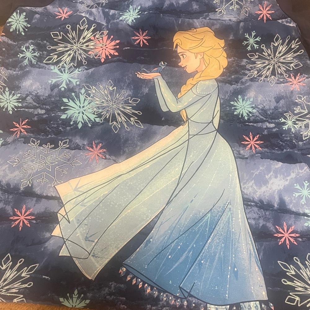 Frozen Themed Tooniforms scrub top with Elsa Print